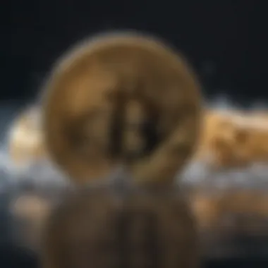 A digital representation of bitcoins flowing from a faucet