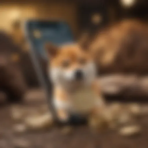 Mobile device showcasing Shiba Inu Coin application