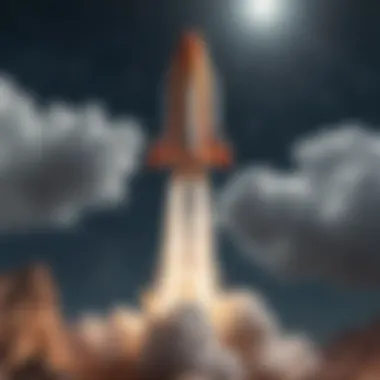 A conceptual representation of a rocket symbolizing the rise of cryptocurrency