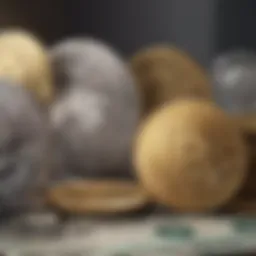 Illustration depicting the evolution of currency from barter to cryptocurrency